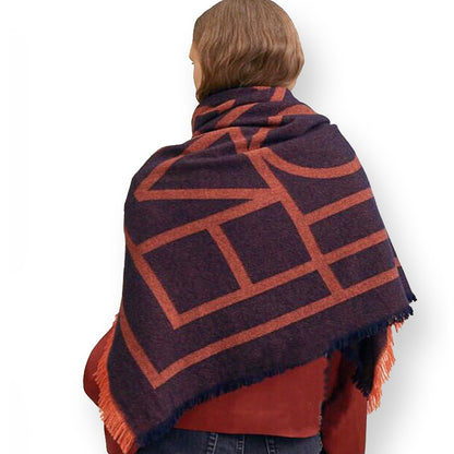 Stylish Autumn Winter Warm Double-Sided Cozy Popular Plaid Faux Cashmere Scarf