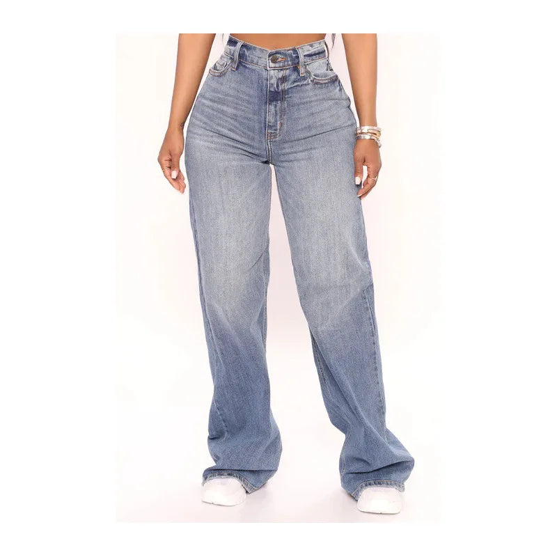 New Y2K High Waist Baggy Fashion Loose Wide Leg Casual Denim Female Jean