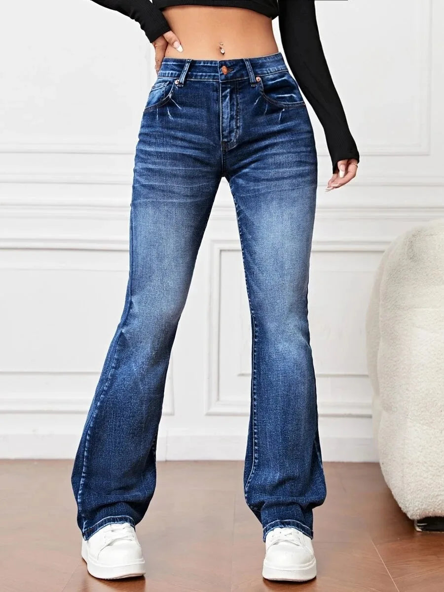 Amy Fashion - 2024 Fall Fashion Stretch Denim High Waist Casual For Women Female Clothing S-2XL Drop Shipping Jean