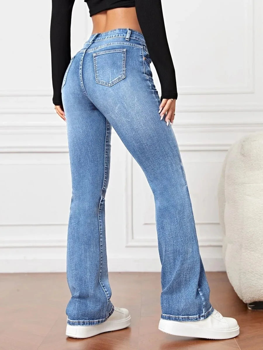 Amy Fashion - 2024 Fall Fashion Stretch Denim High Waist Casual For Women Female Clothing S-2XL Drop Shipping Jean