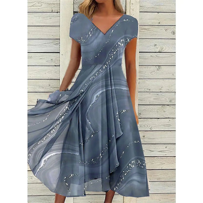 Women's Long Chiffon Stitching Lace Female Bridesmaids Elegant Maxi Pure Color Round Neck Long Vestidos Dress