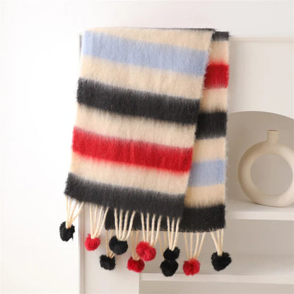 2024 Winter Multicolor Cashmere Loop Yarn Pashmina Scarf