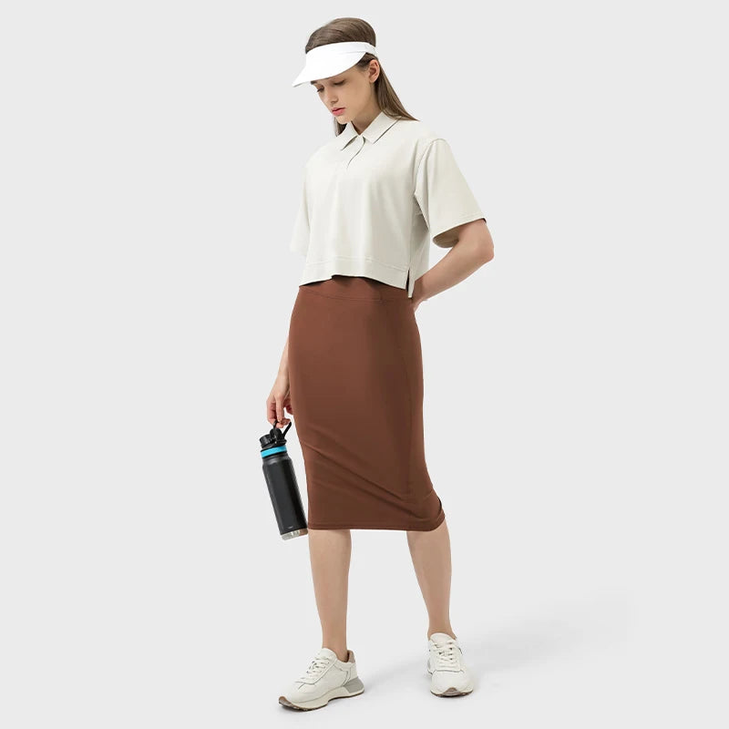 New Lemon Golf Wear Outdoor Sports Tennis Sexy Hip Split Tail Casual Commuting Skirt