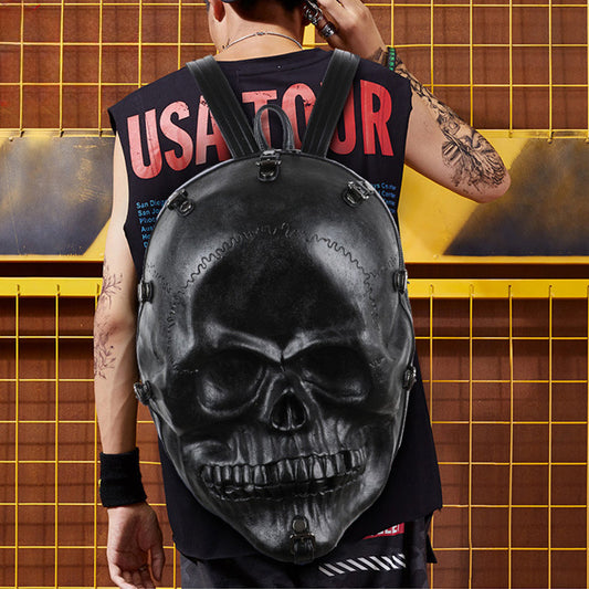 Backpack Travel 3D Bag Ghost Skull Vintage Gothic Punk Rivets