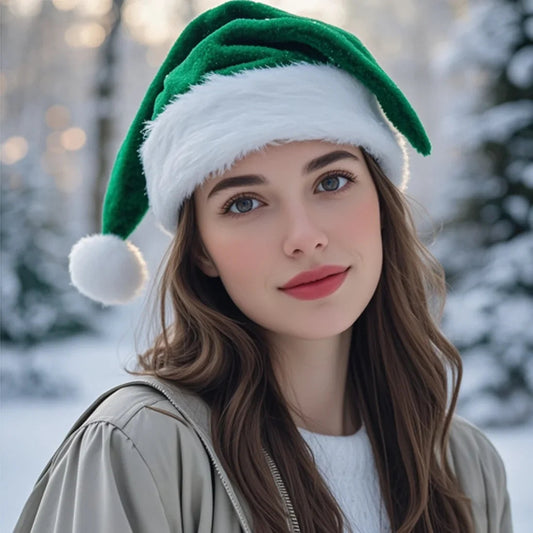 Green Christmas Santa Hats for Adults and Children