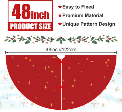 Red Nativity Christmas Tree Skirt - 48"