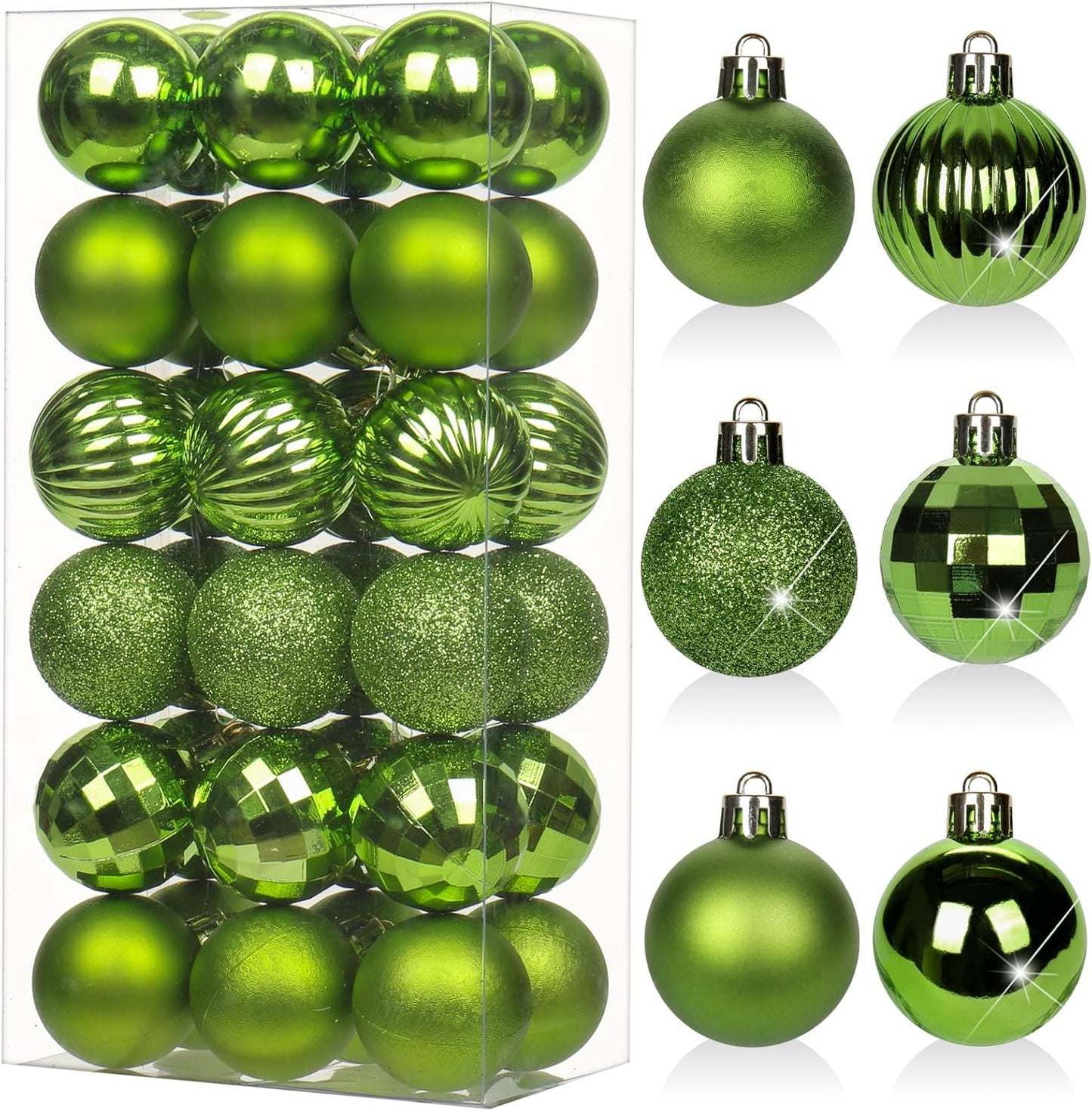 Shatterproof Gold Christmas Ball Ornaments - Set of 30