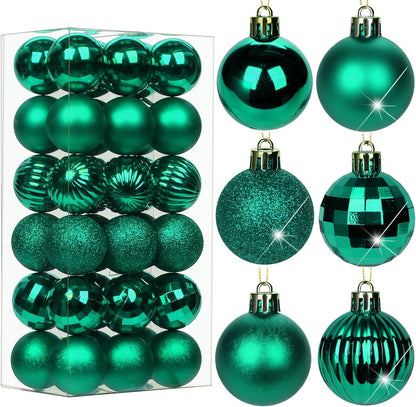 Shatterproof Gold Christmas Ball Ornaments - Set of 30