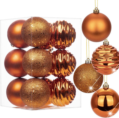 Shatterproof Gold Christmas Ball Ornaments - Set of 30