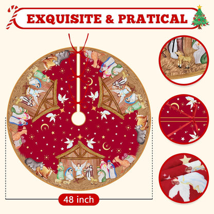 Nativity Christmas Tree Skirt - 48 Inches