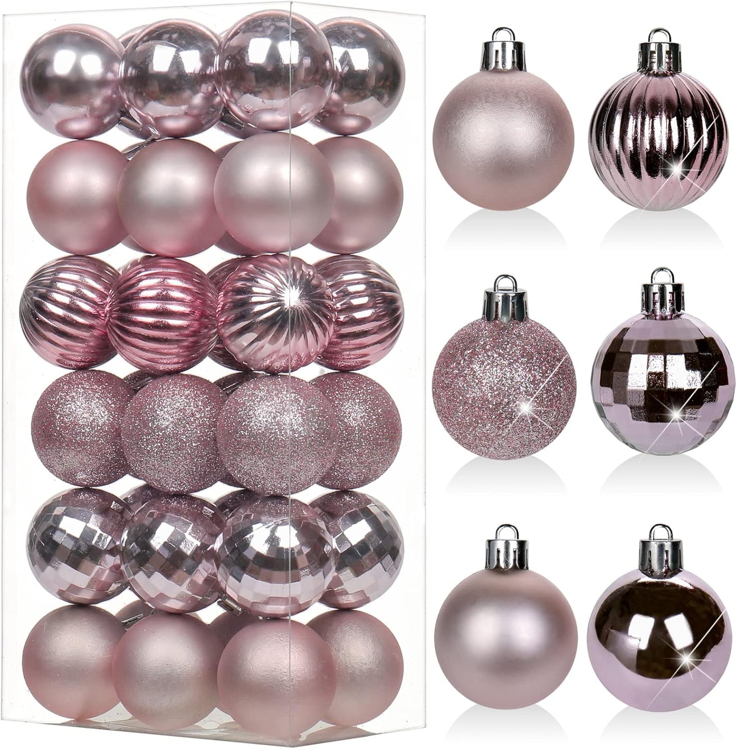 Shatterproof Gold Christmas Ball Ornaments - Set of 30