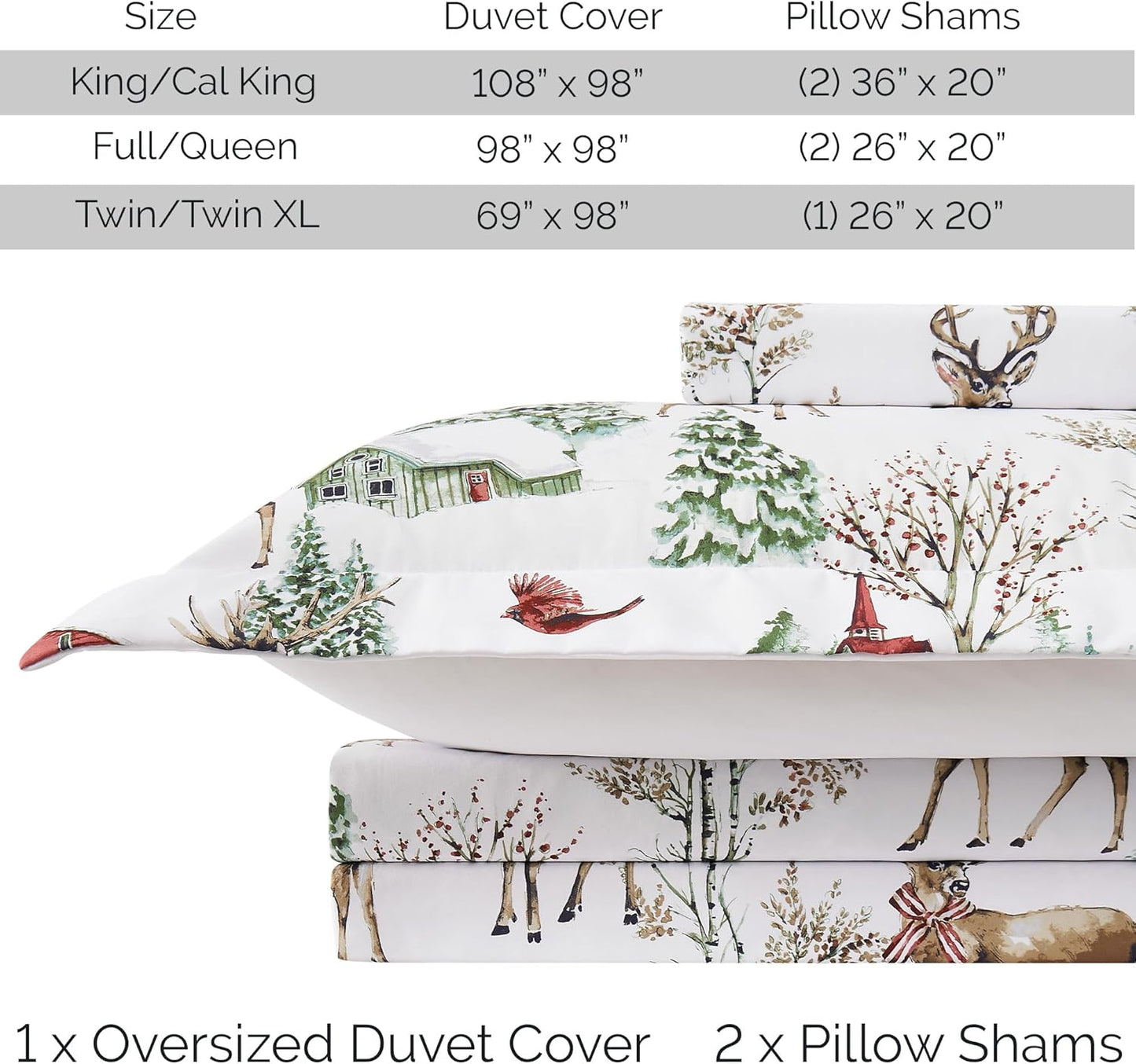 Farmhouse Christmas Print Duvet Cover/Comforter Set - Queen Size