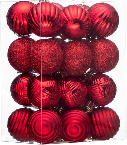 Shatterproof White Christmas Ball Ornament Set - 24ct