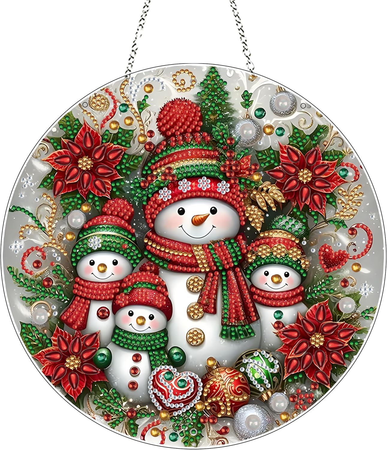 Christmas Diamond Art Painting Wreath Kit - Snowman