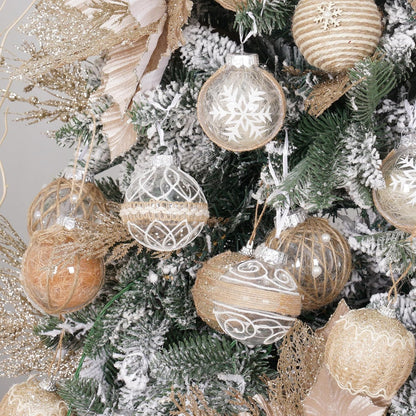 Large Shatterproof Clear Glitter Plastic Christmas Ball Ornaments - Flaxen