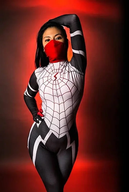 Cindy Costume Moon Superhero Spiderman Cosplay Bodysuit Silk Women