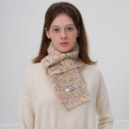 Warm Multi-Color Dot Acrylic Cashmere Small Scarf for Autumn Winter