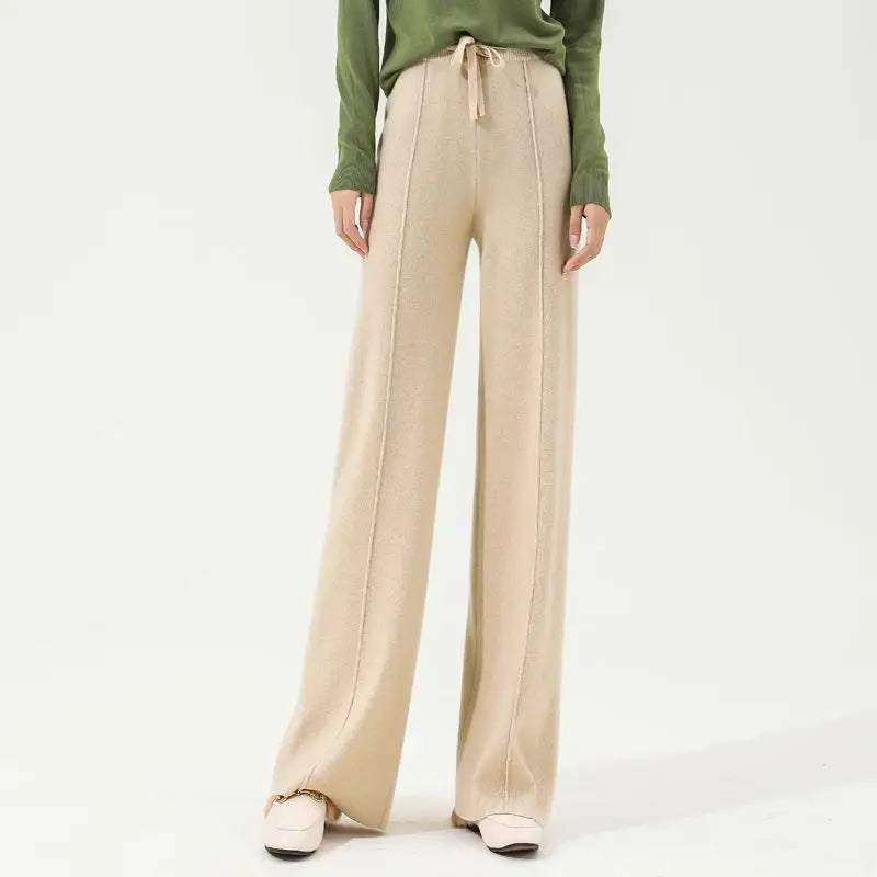 All-Match Solid Wide Leg High Waist Casual Thick Pants