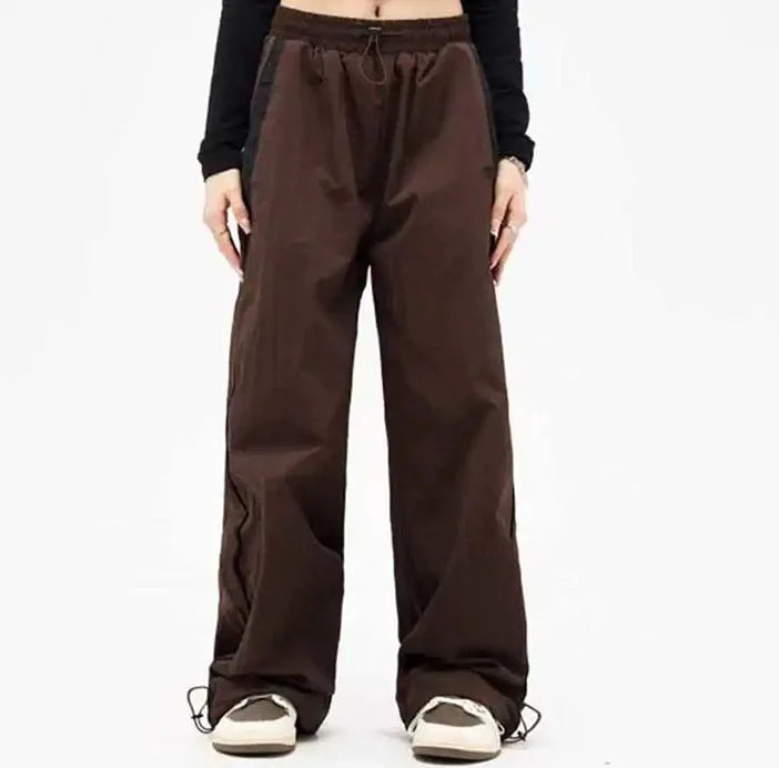 Autumn Vintage Drawstring Sport Style Mid Waist Pants