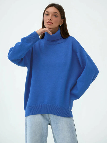 Women Autumn Winter Thick Warm Pullover Top Oversized Casual Loose Knitted Sweater