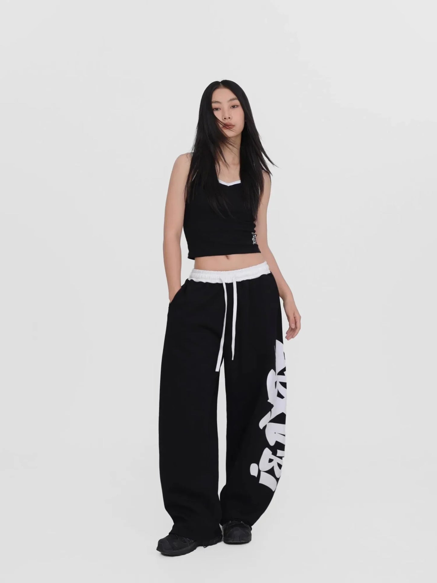 Halloween Dance Graffiti Street Pants Black