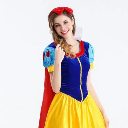 Adult Cosplay Size Cartoon Women White Snow Costume Halloween Princess Plus