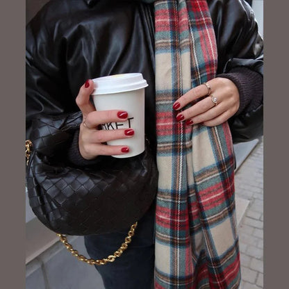 Red Plaid Vintage Classic Scarf for Women