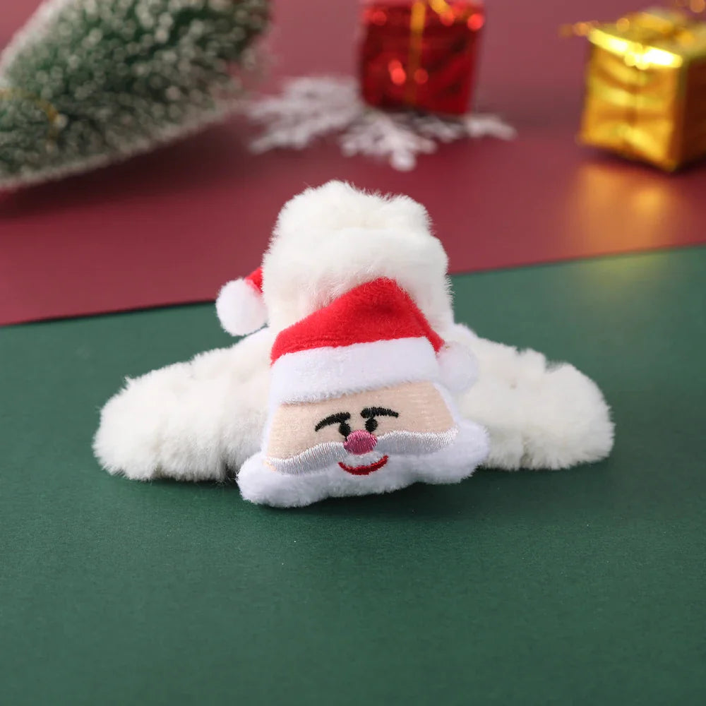 Snowman Plush Red Festive Christmas Ponytail Hair Accessory