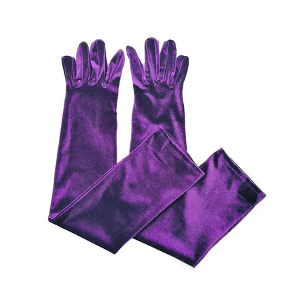 Velvet Ladies Warm Long Retro Dance Stage Etiquette Winter Christmas Gloves