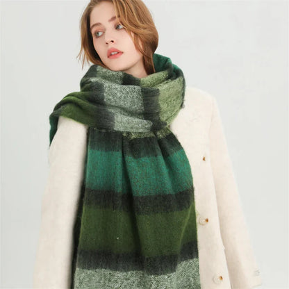 Color Blocked Stripe Cashmere Pashmina Scarf