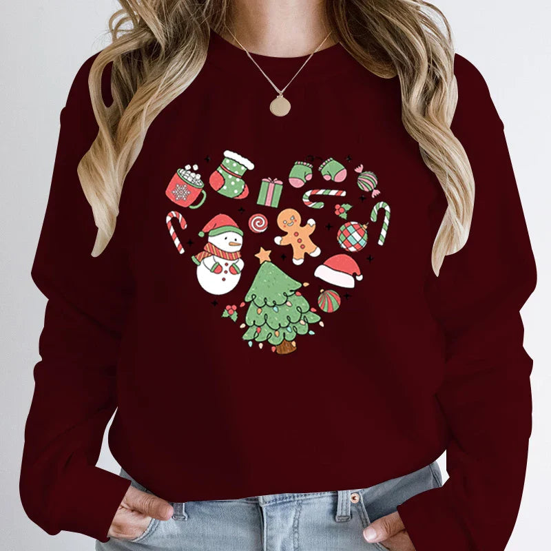 Heart Tree Snowman Christmas Hoodie