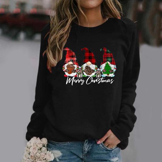 Dwarf Letter Print Casual Y2K Long Sleeve Christmas Hoodie