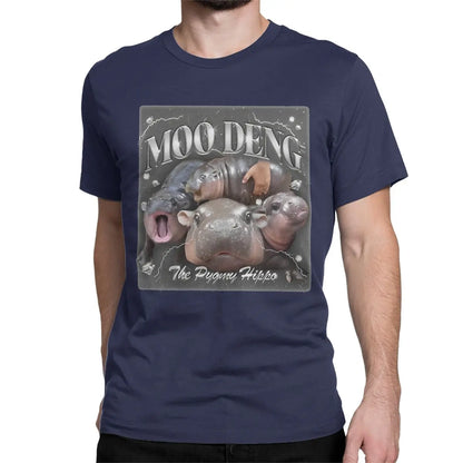 Gift Idea Famous Baby Hippo Pure Cotton Leisure Short Sleeve Men Women T-Shirt Moo Deng