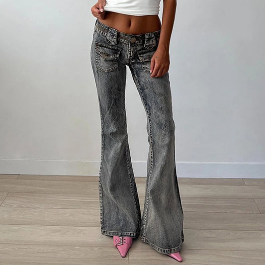 Chic Slim Elegant Vintage Distressed Stylish Modern Flared Trendy Comfortable Jean