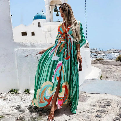 Amy Fashion - Summer Elegant Gorgeous Printing Long Party Boho Dress