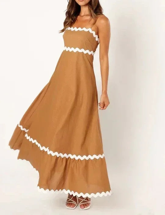 Amy Fashion - New Fashion Sexy Strapless Strap Women Long Boho Dress