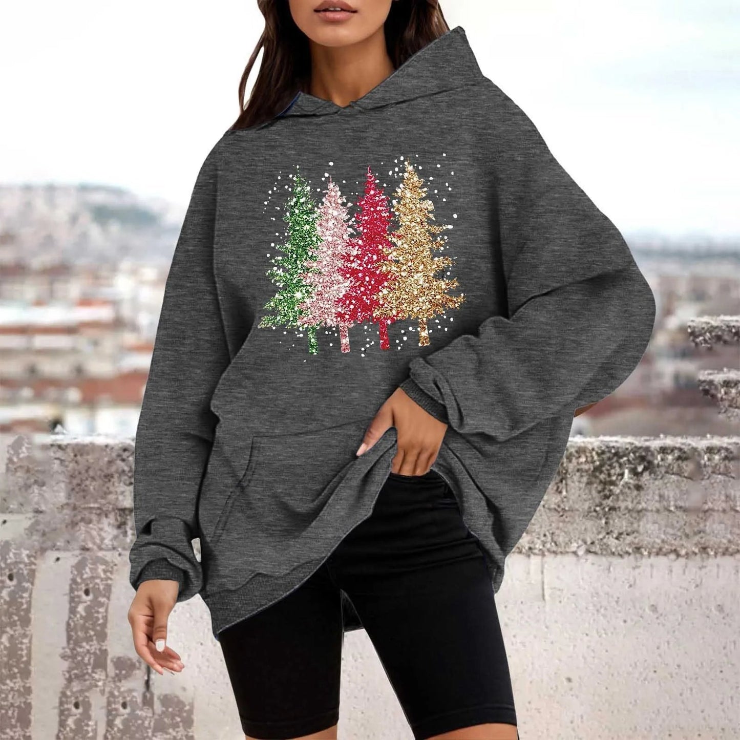 Christmas Tree Crewneck Pullover Hoodie - Autumn Collection