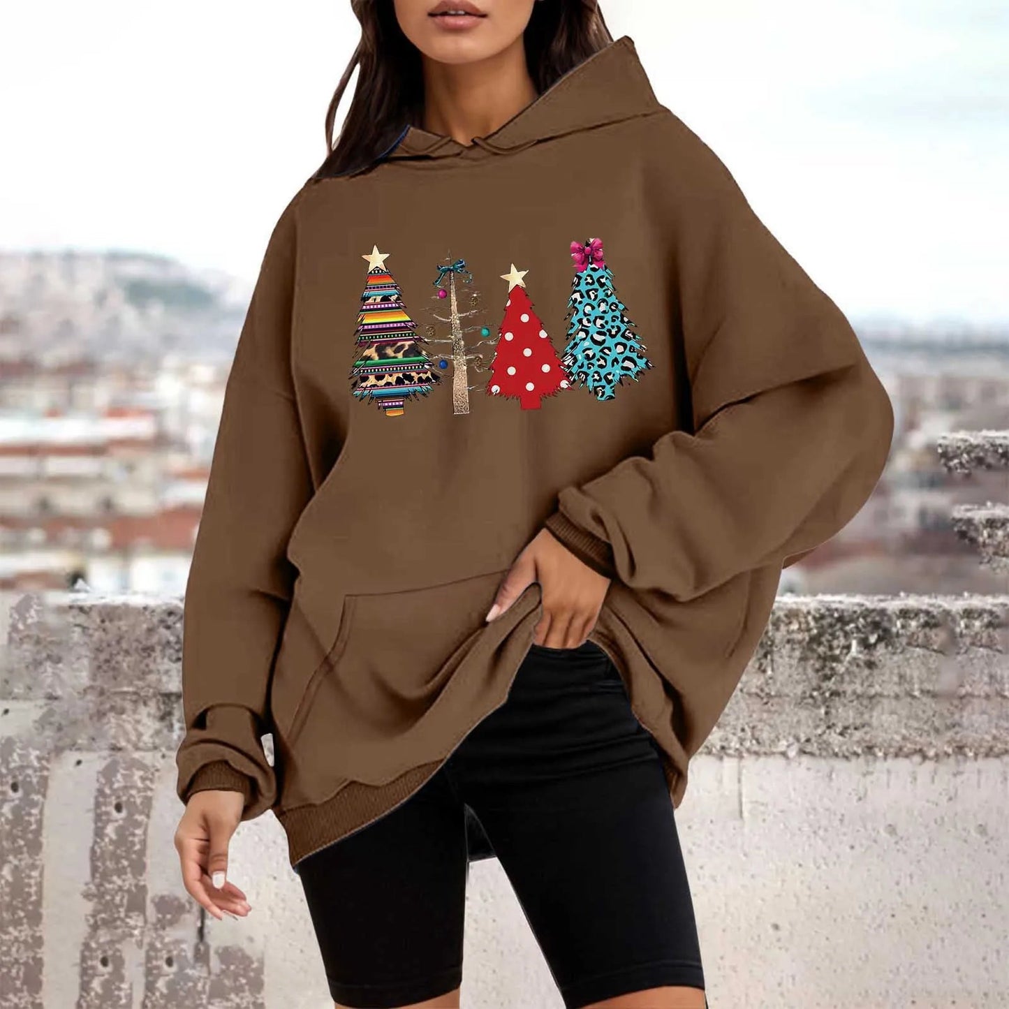 Christmas Tree Crewneck Pullover Hoodie - Autumn Collection