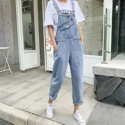 Amy Fashion - Blue Vintage Quality Fashion Women Pant Woman High Waist Denim Pants Wide Leg Denim Clothing Jean