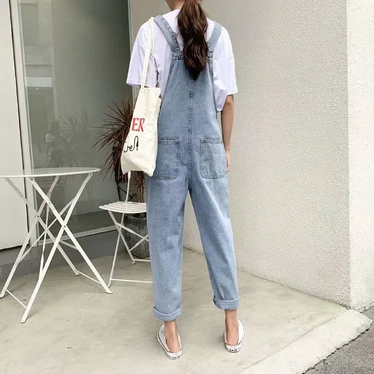 Amy Fashion - Blue Vintage Quality Fashion Women Pant Woman High Waist Denim Pants Wide Leg Denim Clothing Jean