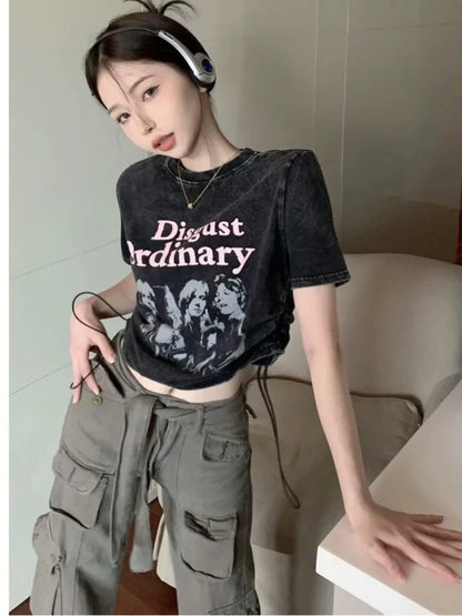 Amy Fashion - Trousers Summer Popular Light-Colored Women's New Temperament Trend Wide-Leg Pants Japanese Fashion Zipper Jean