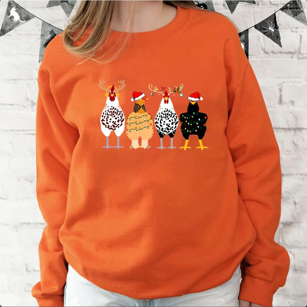 Funny Chickens Hoodie - Cute Animal Gift for Farmer - Country Farm Christmas Present