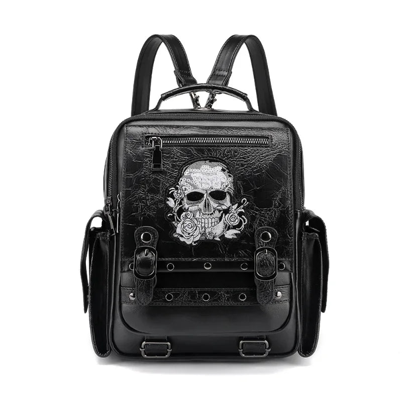 Backpack Skull Style Bag Large Waterproof Capacity Unisex Multi-function Goth