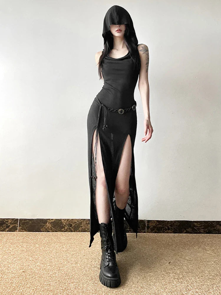 Shoulder Dress Sleeve Split Neck Long Stretch Ruffles French Off Elegant Slash Chic Gothic Slim Sexy Summer