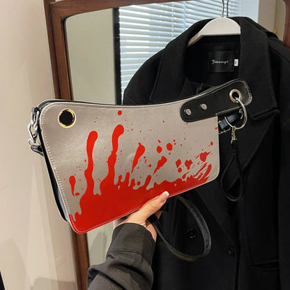 Gothic Unique PU Bag Clutch Leather Knife Design Shaped Halloween