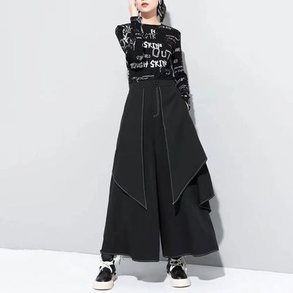 Culottes Layer Casual Streetwear Gothic Pants Double Y2K Samurai