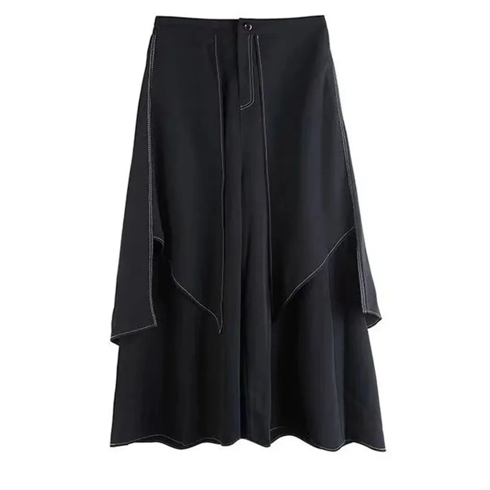 Culottes Layer Casual Streetwear Gothic Pants Double Y2K Samurai