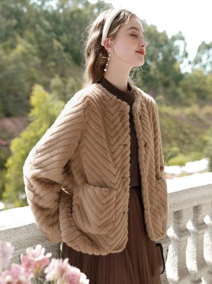 Casual Basics Lazy Shearling Hairy Vintage Quality Outwear Coat