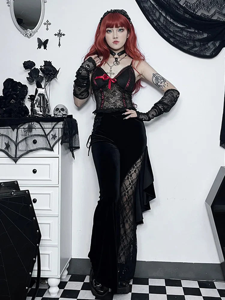 Wide Gothic Halloween Pants Leg