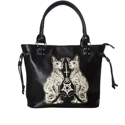 Lolita Leather Punk Capacity Gothic Grunge Large High Y2K Black Street Bag